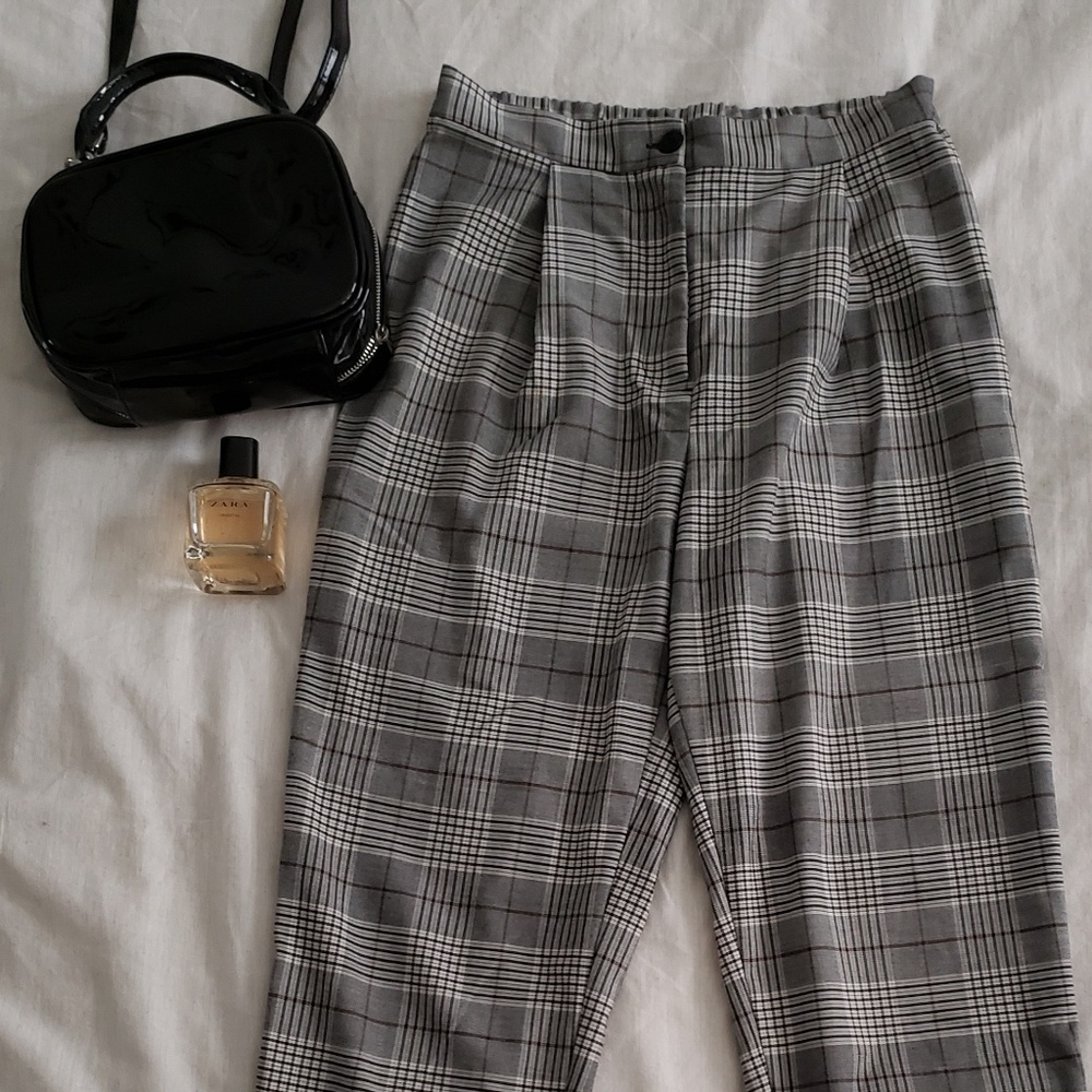 H&M Plaid Wide Leg Pants